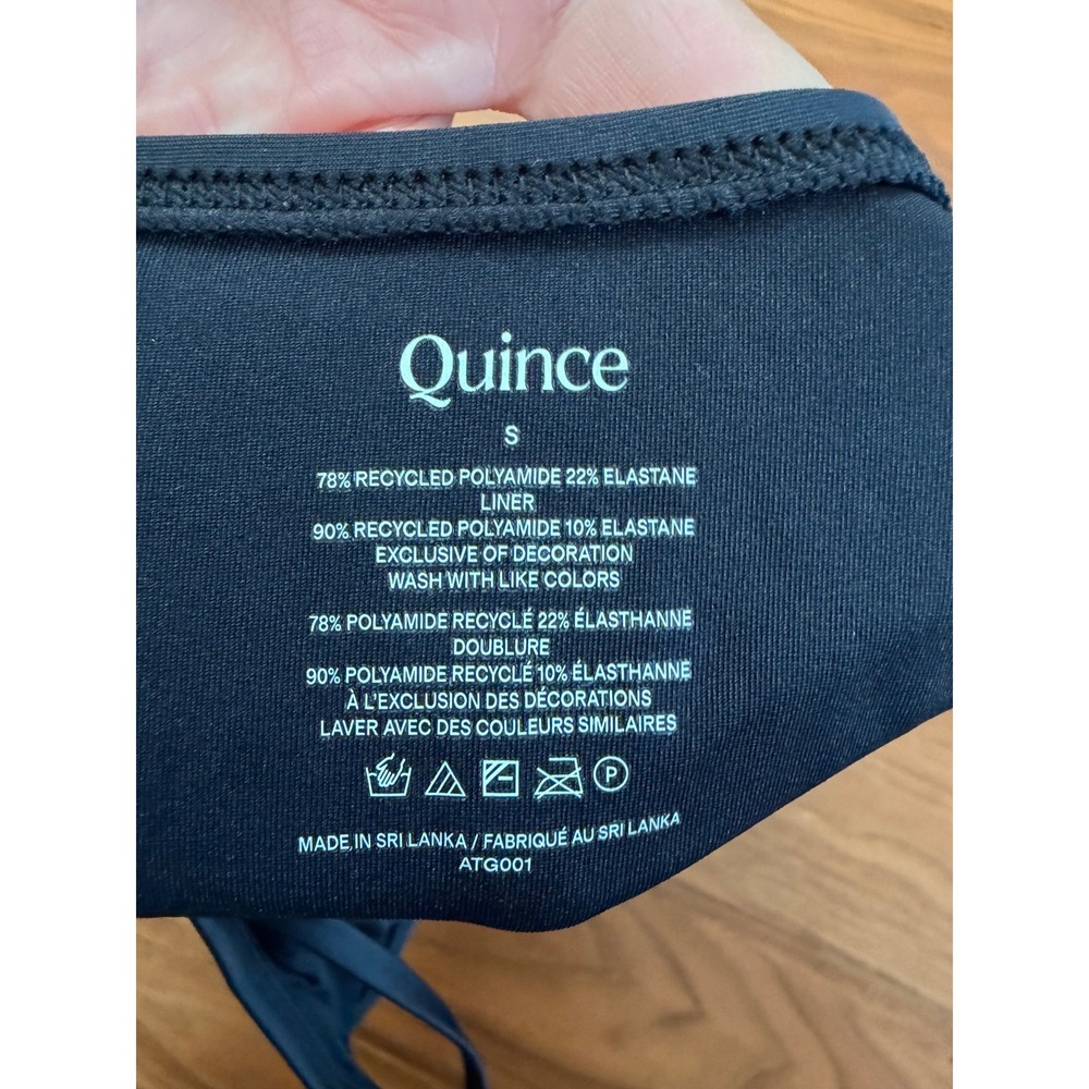 New Quince Italian Cami One-Piece Swimsuit Small Black Adjustable Straps - Picture 4 of 9